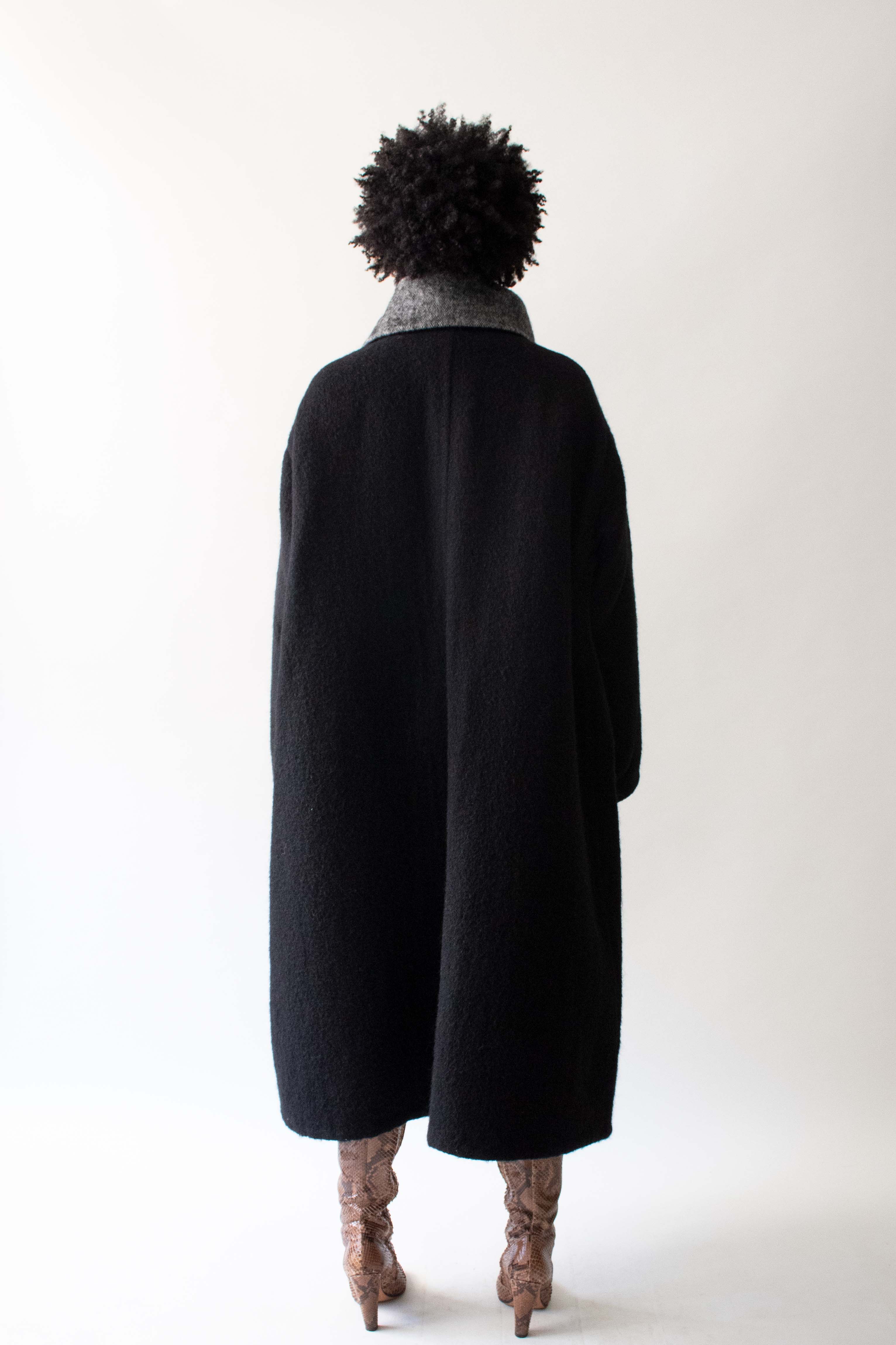 Issey Miyake Black Wool Blend Coat