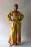 Bill Blass Yellow Silk Brocade Gown