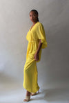 Halston Yellow Halter Dress