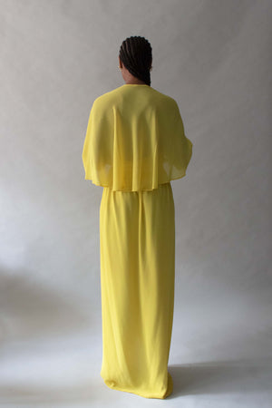 Halston Yellow Halter Dress