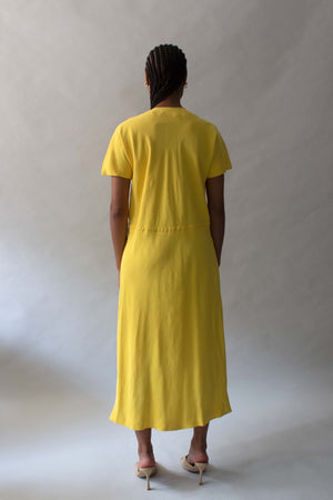 Halston Yellow Silk Shirt Dress