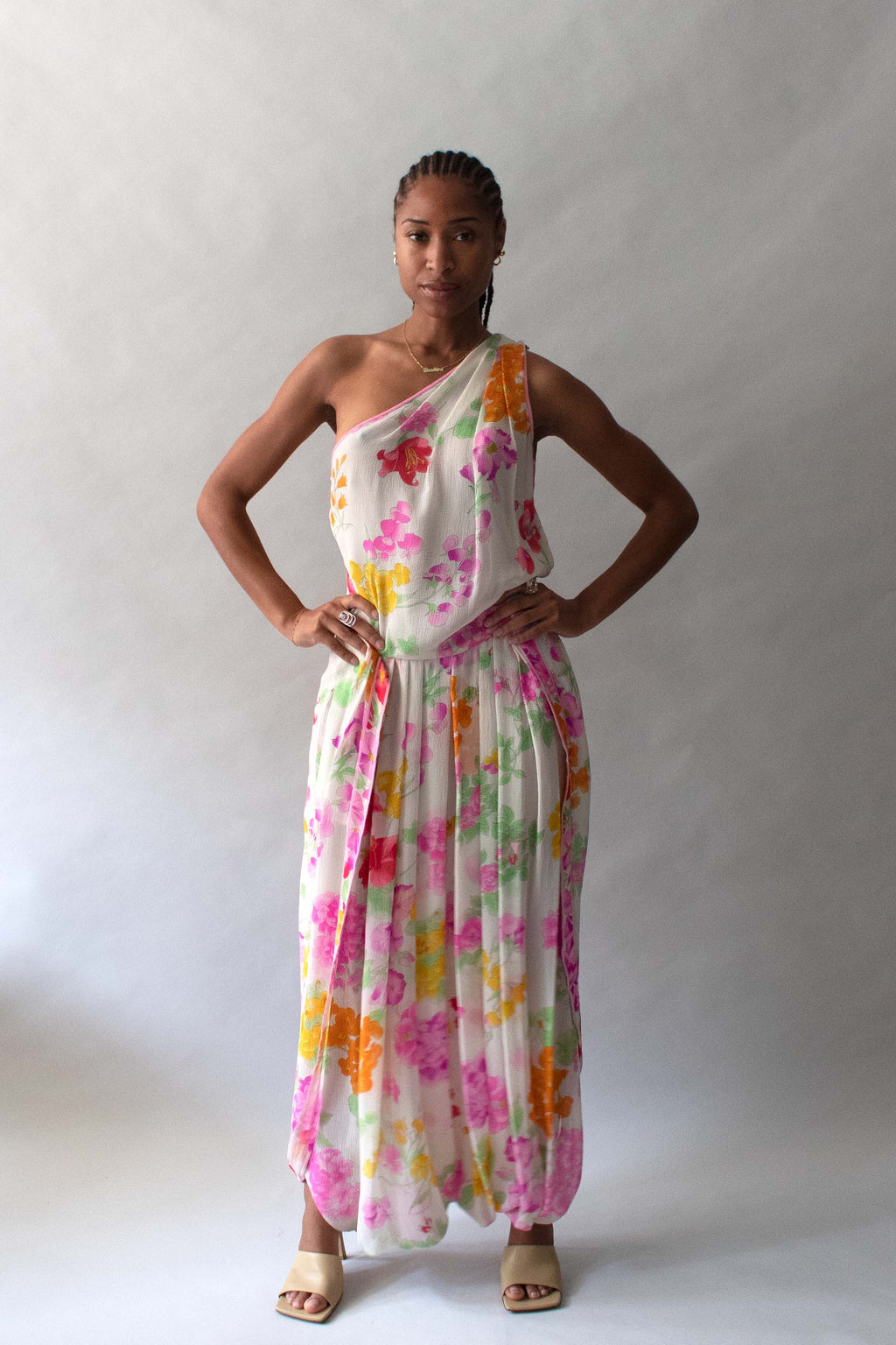 Leonard Floral Print Silk Chiffon Jumpsuit