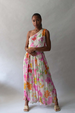 Leonard Floral Print Silk Chiffon Jumpsuit