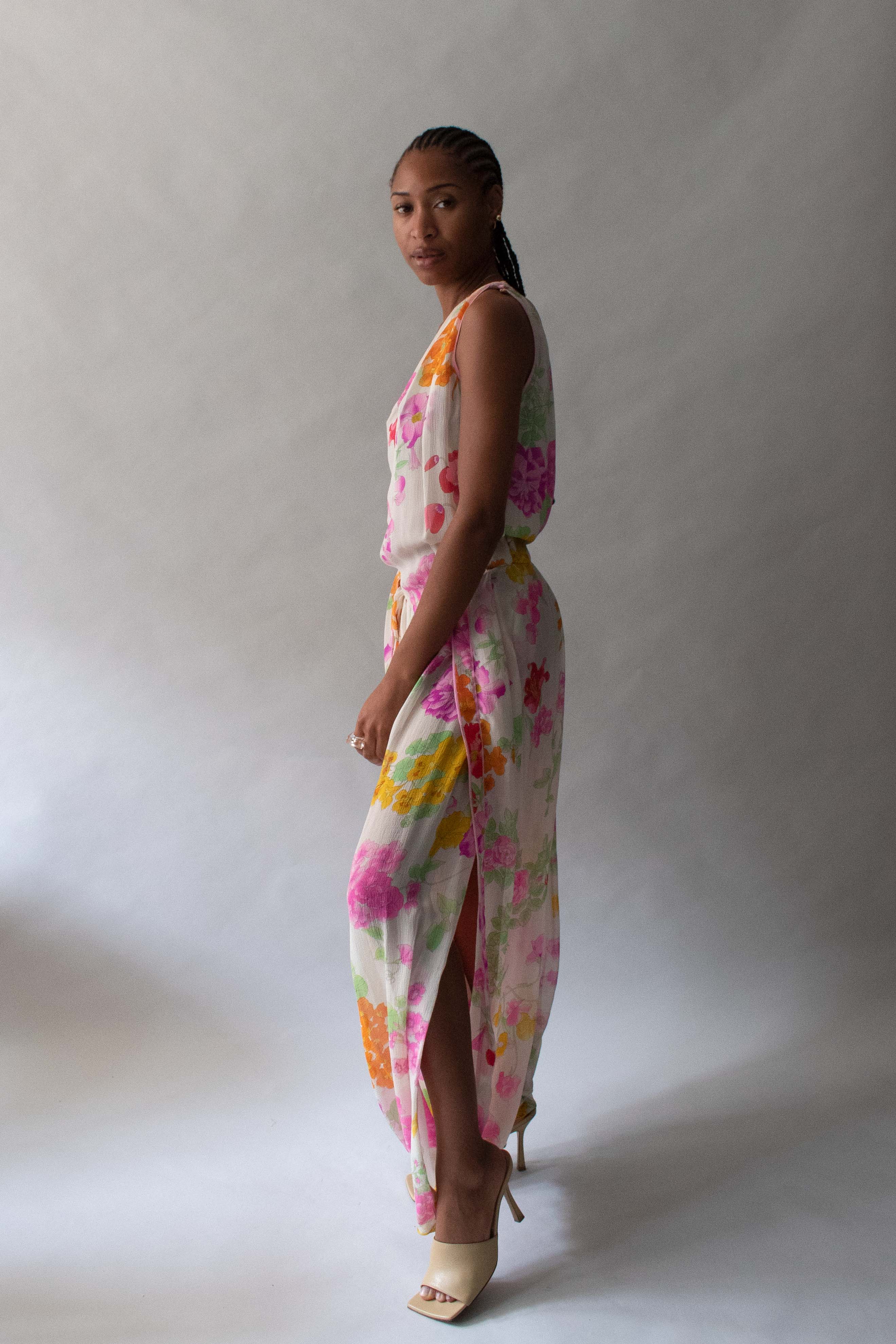 Leonard Floral Print Silk Chiffon Jumpsuit