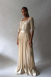 Geoffrey Beene Champagne Silk Chiffon Skirt Set