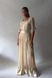 Geoffrey Beene Champagne Silk Chiffon Skirt Set