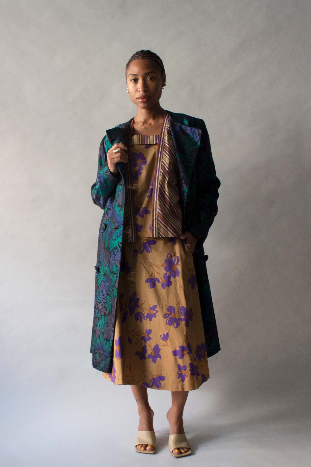 Arnold Scaasi Brocade Floral Coat