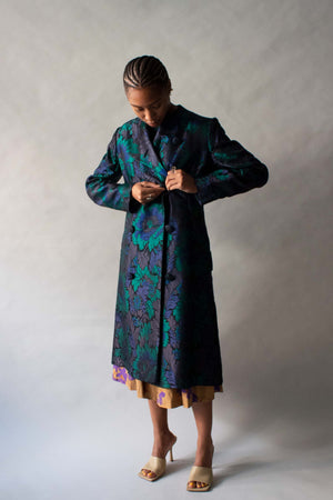 Arnold Scaasi Brocade Floral Coat