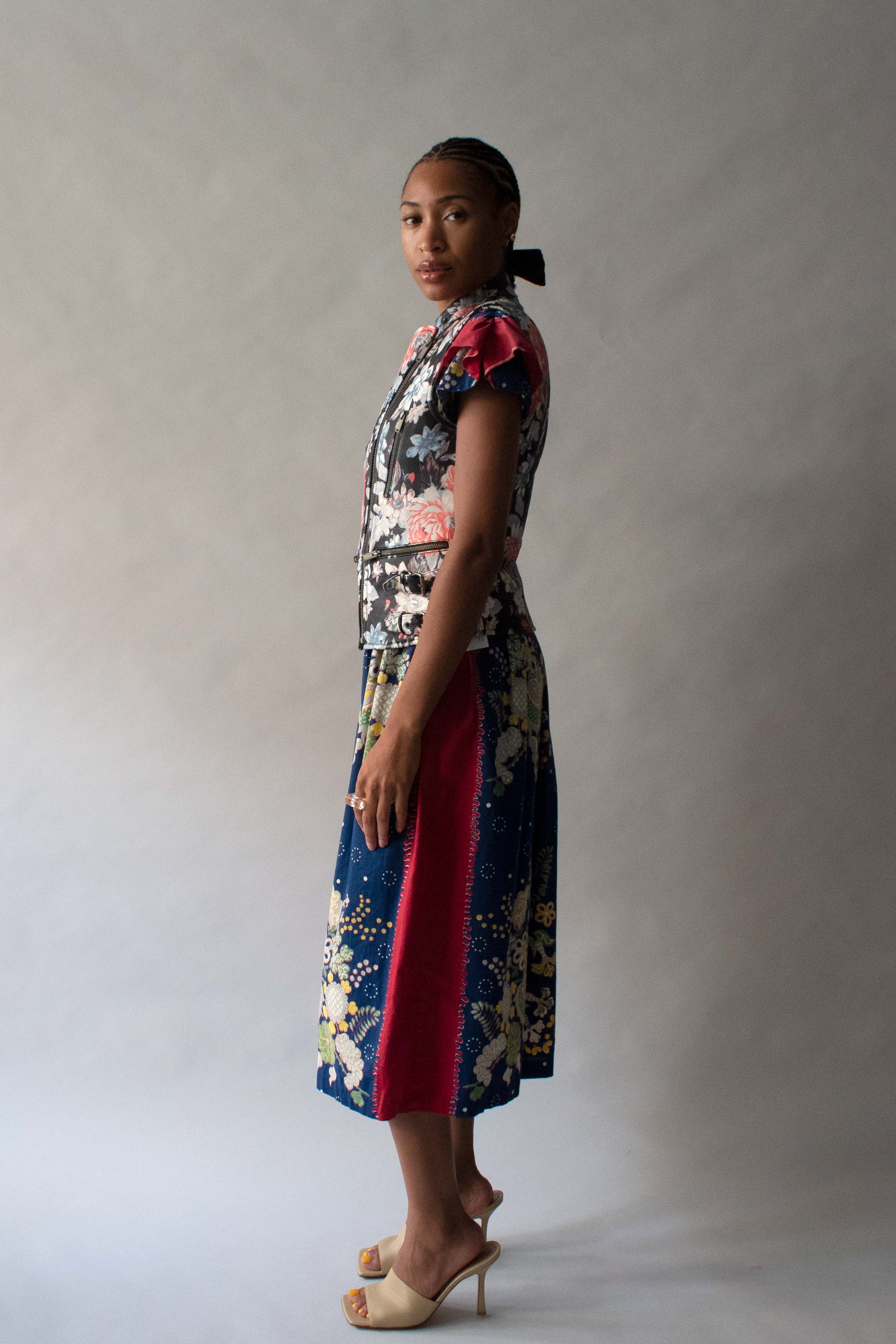Celine by Phoebe Philo Floral Print Deadstock Leather Vest