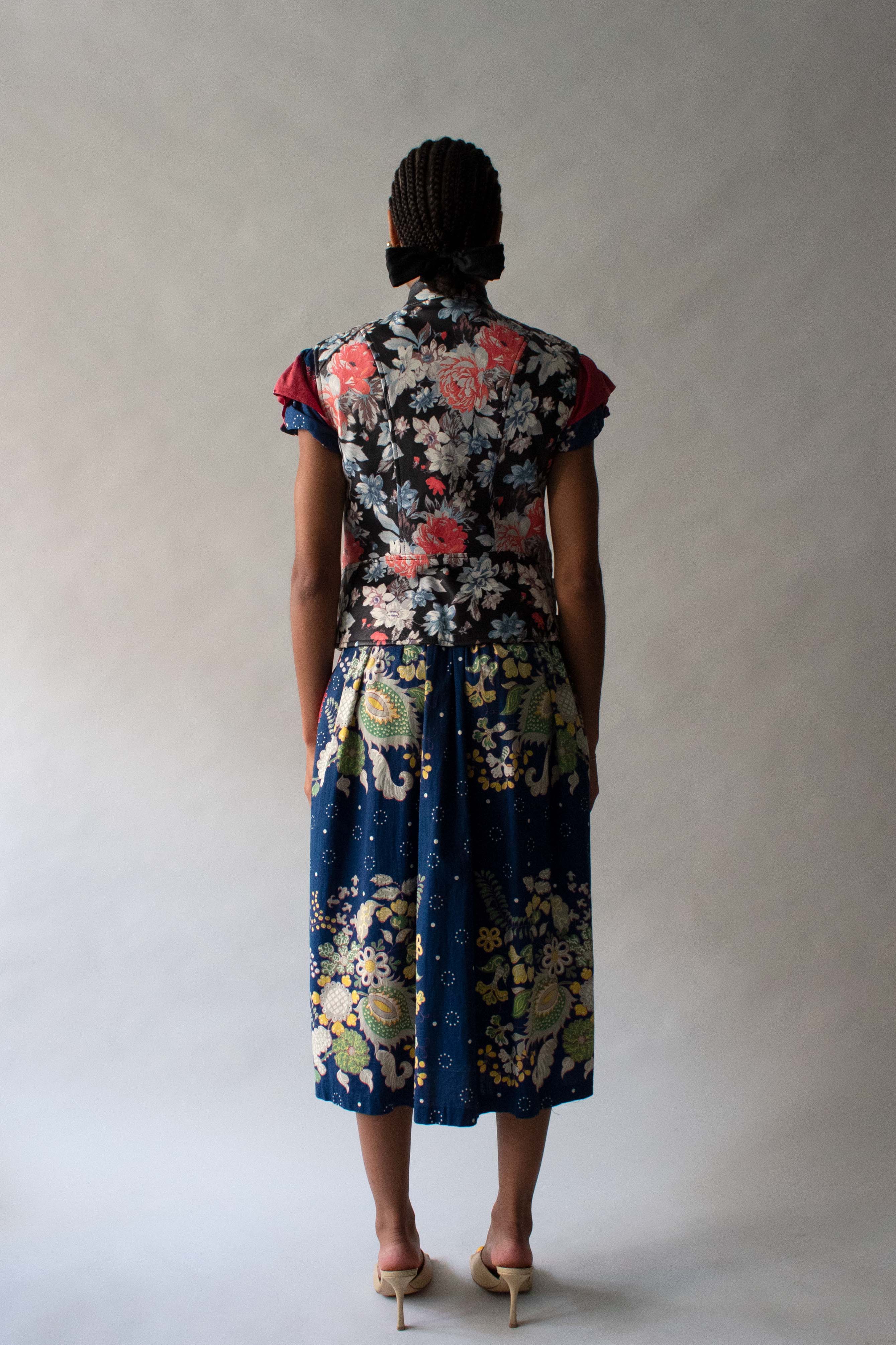 Celine by Phoebe Philo Floral Print Deadstock Leather Vest