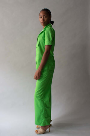 Courreges Green Cotton Pantsuit