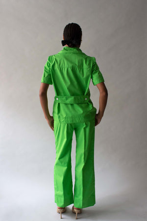 Courreges Green Cotton Pantsuit