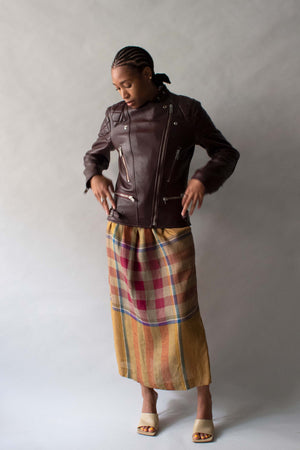 Celine by Phoebe Philo Burgundy Leather Biker Jacket