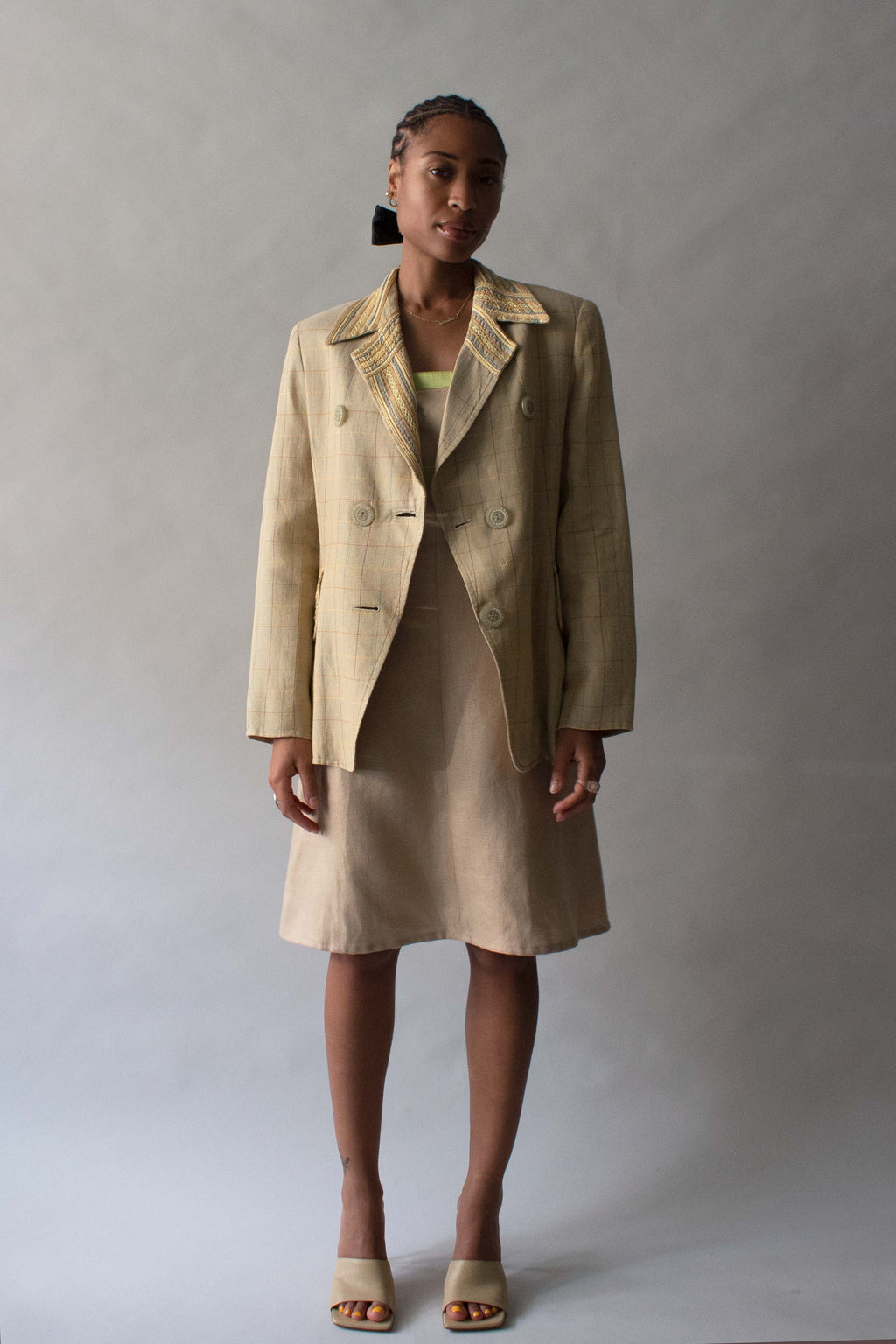 Christian Lacroix Brown Geometric Cotton Blazer