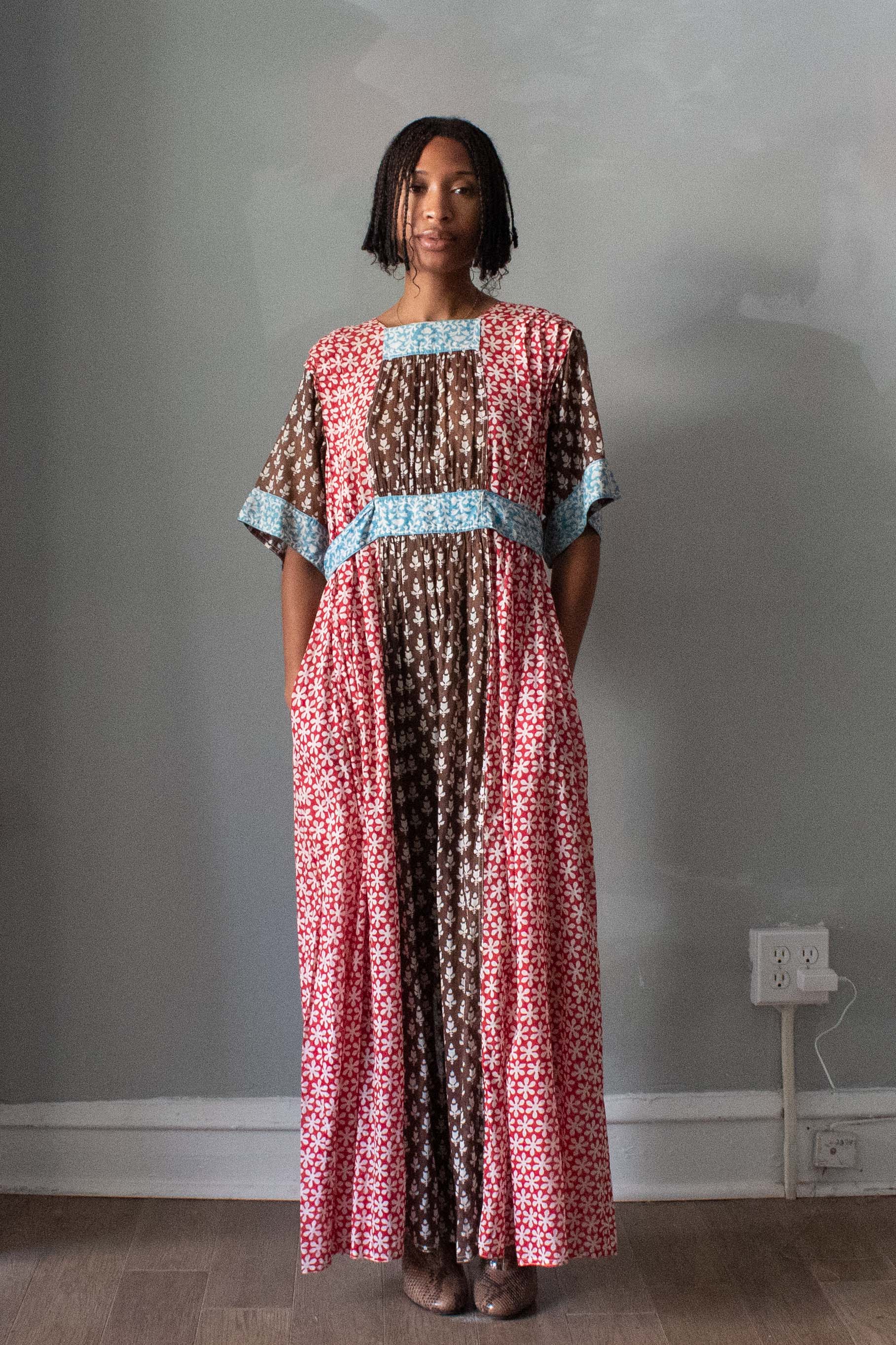 Jean Muir Flower Print Pleated Cotton Dress Moore Vintage Archive Jean Muir Flower Print Pleated Cotton Dress Moore Vintage Archive