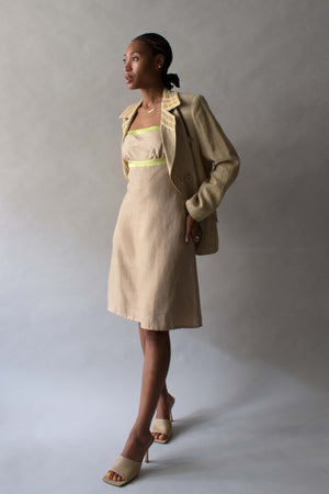 Christian Lacroix Brown Geometric Cotton Blazer