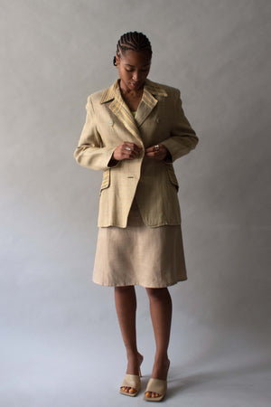Christian Lacroix Brown Geometric Cotton Blazer