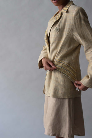 Christian Lacroix Brown Geometric Cotton Blazer