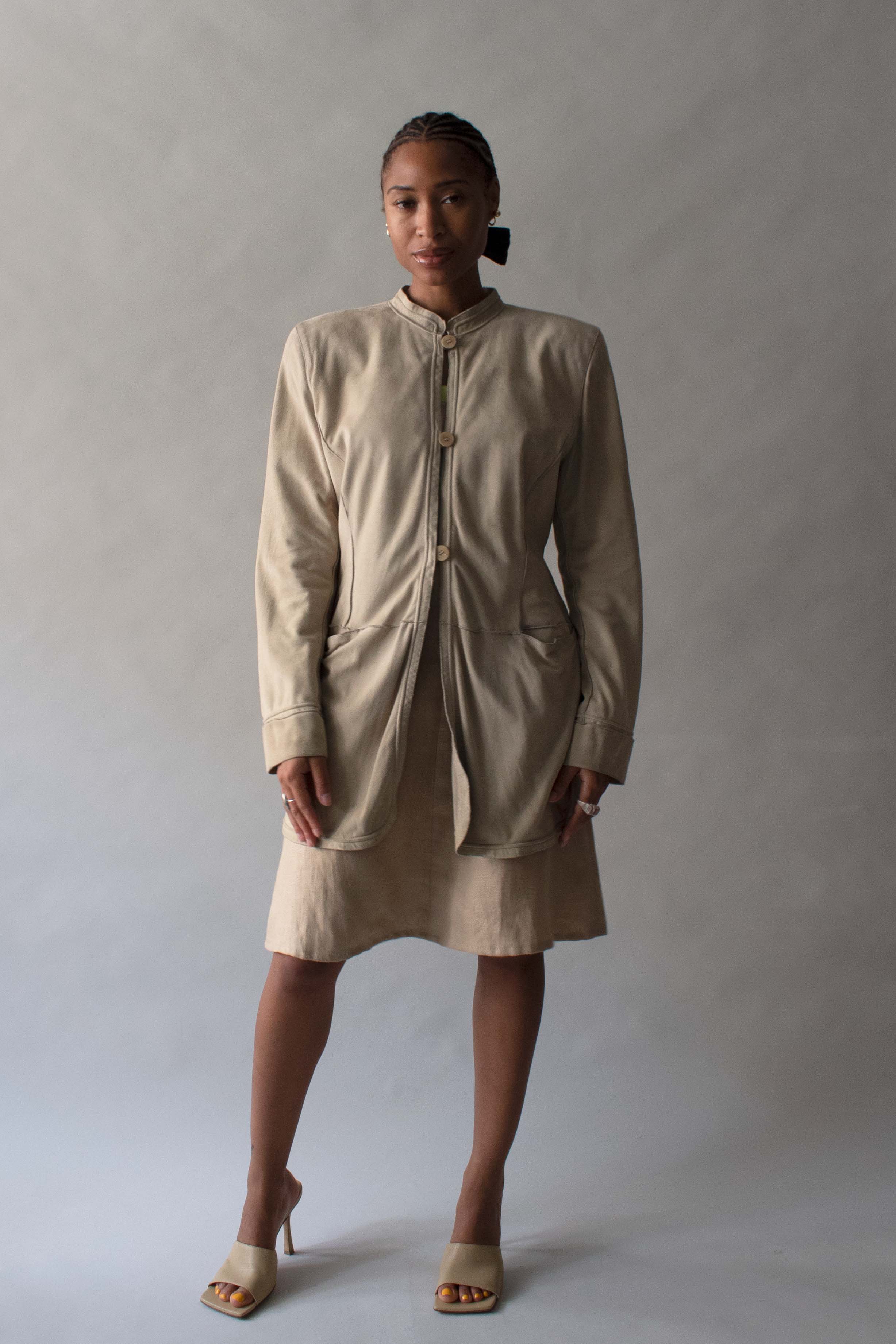 Giorgio Armani Cream Goat Suede Jacket
