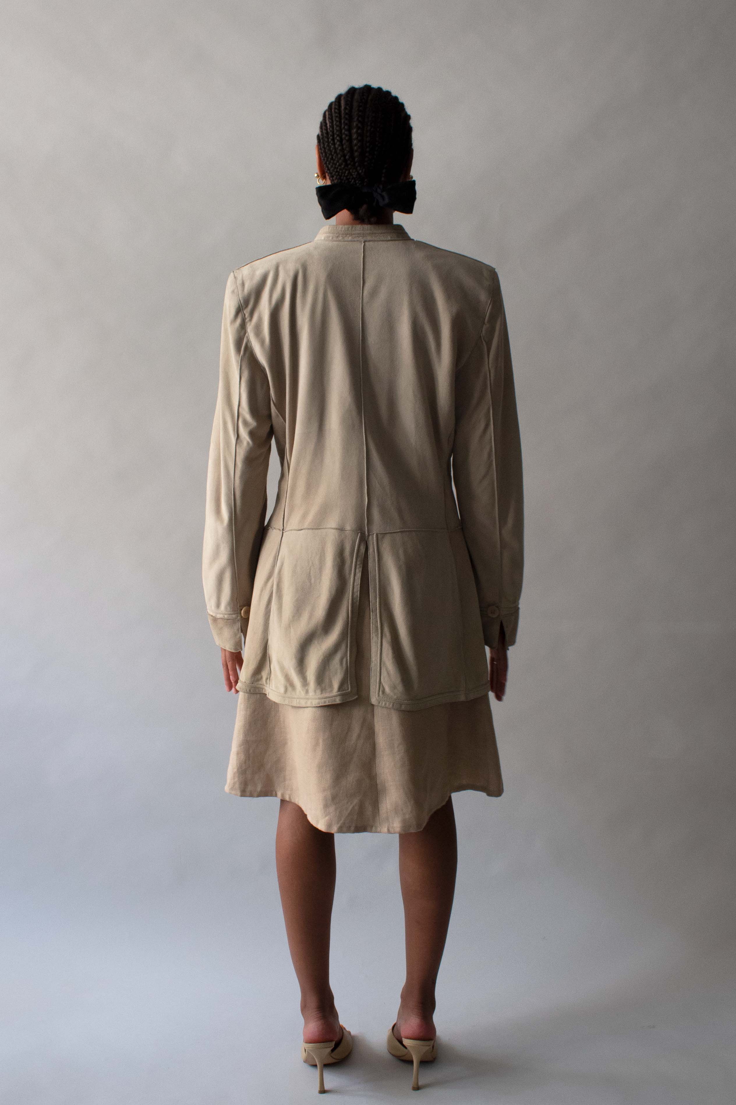 Giorgio Armani Cream Goat Suede Jacket