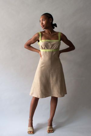 Valentino Silk and Linen Dress