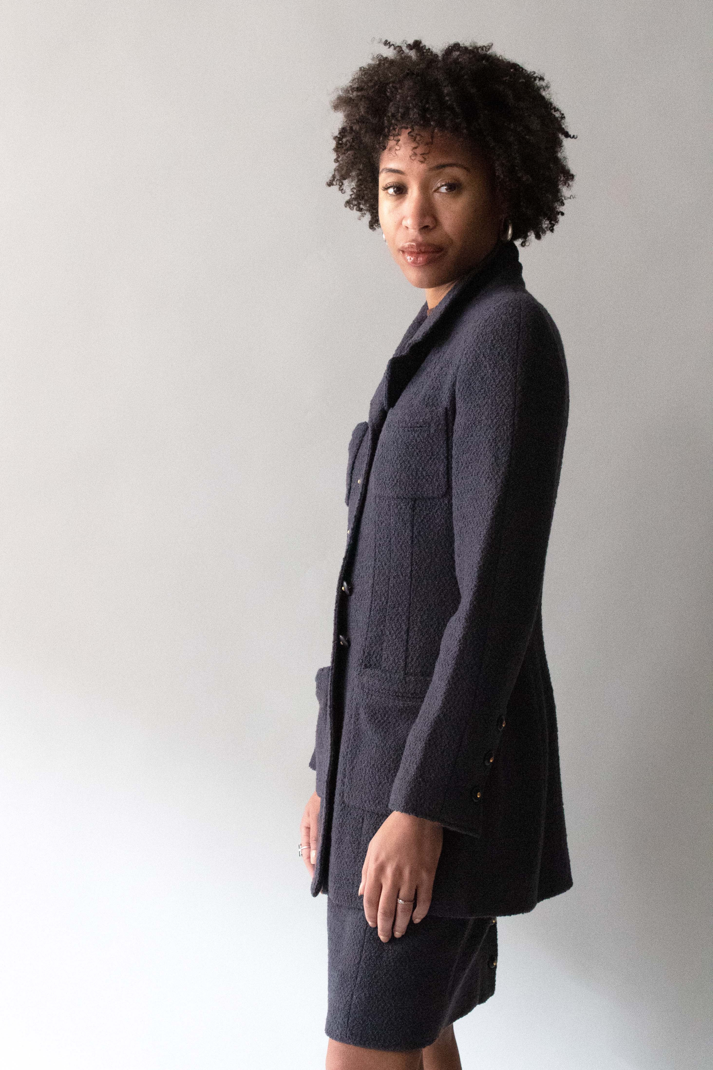 Chanel 1995 Purple Wool and Silk Suit