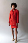 Chanel Orange Fall 1991 Wool and Silk Suit