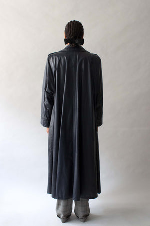 Yves Saint Laurent Deep Navy Leather Trench