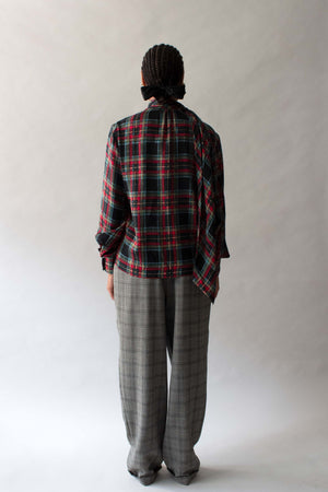 Saint Laurent Tartan Silk Blouse