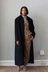 Alaïa Black Wool Trench Coat