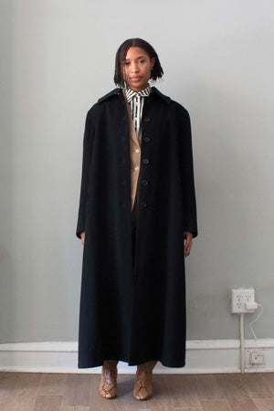 Alaïa Black Wool Trench Coat