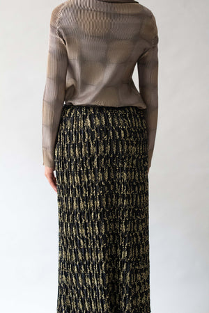 Mary McFadden Black Gold Embroidered Skirt