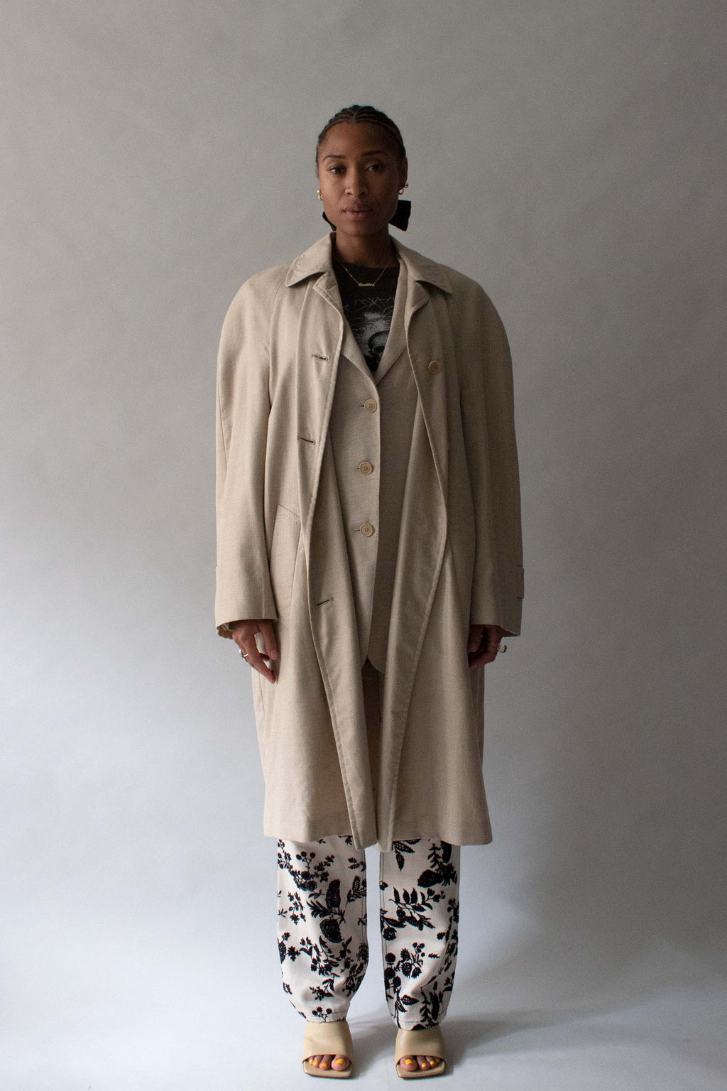 Hermes Margiela Beige Cashmere Blend Trenchcoat
