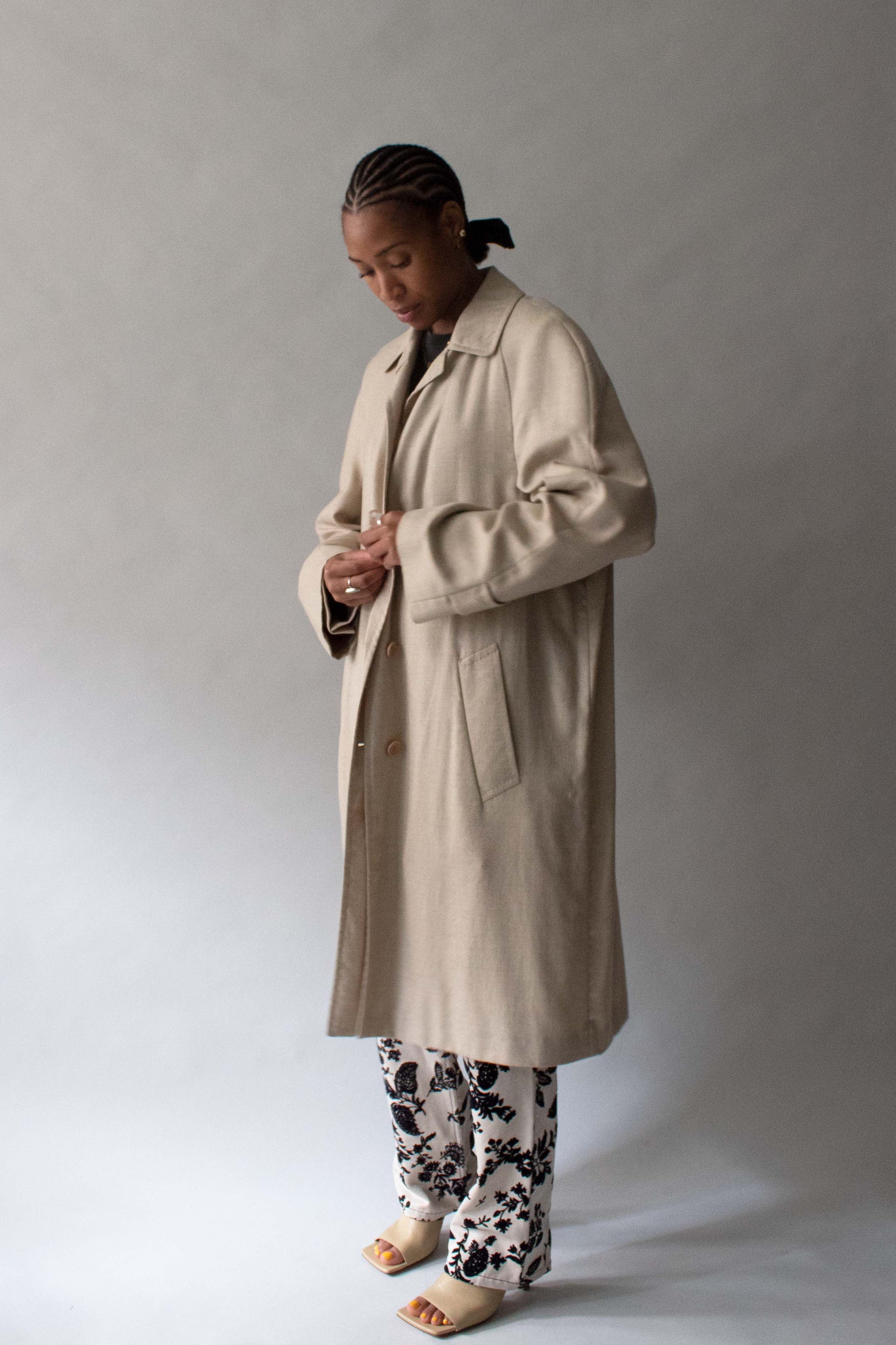 Hermes Margiela Beige Cashmere Blend Trenchcoat