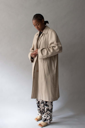 Hermes Margiela Beige Cashmere Blend Trenchcoat