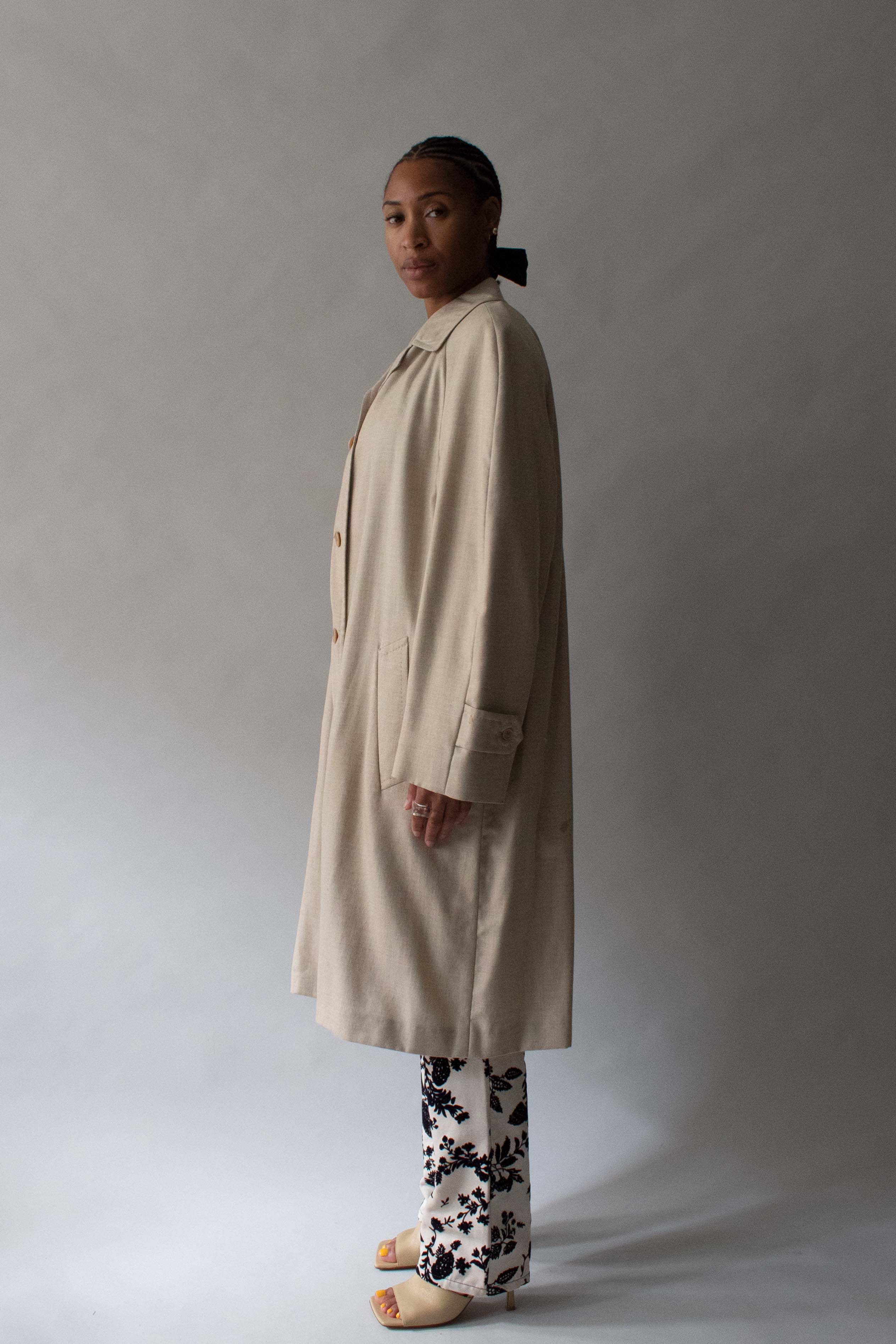 Hermes Margiela Beige Cashmere Blend Trenchcoat