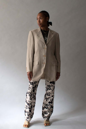 Hermes Margiela Beige Linen Blazer