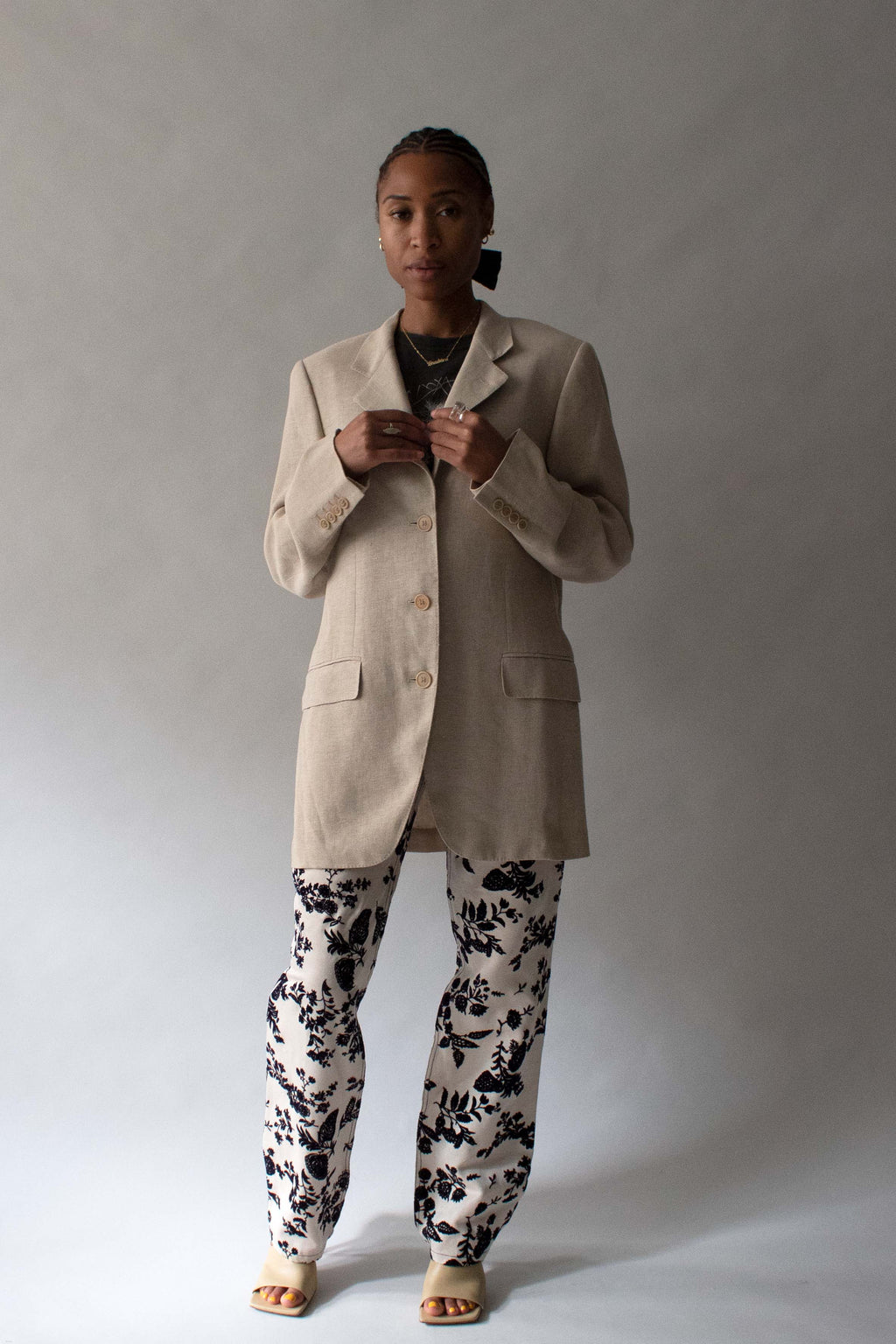Hermes Margiela Beige Linen Blazer