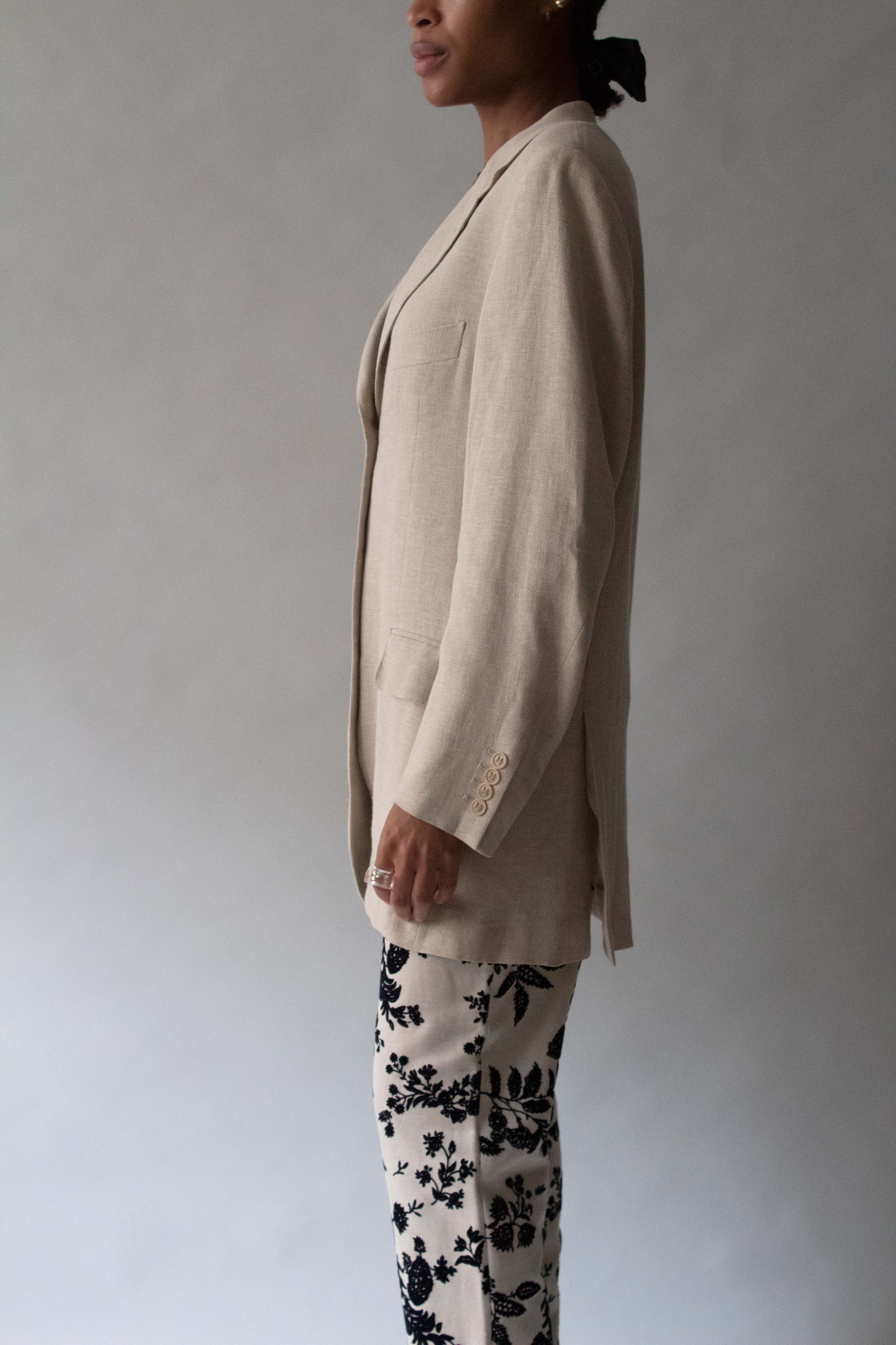 Hermes Margiela Beige Linen Blazer