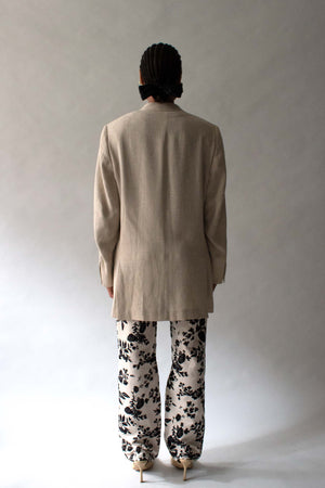 Hermes Margiela Beige Linen Blazer