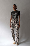Rodarte Cream Burned Velvet Jeans