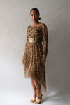 Galanos Animal Print Asymmetric Gown