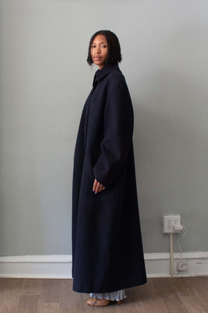 Alaïa Navy Blue Wool Trench Coat