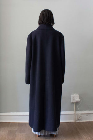 Alaïa Navy Blue Wool Trench Coat