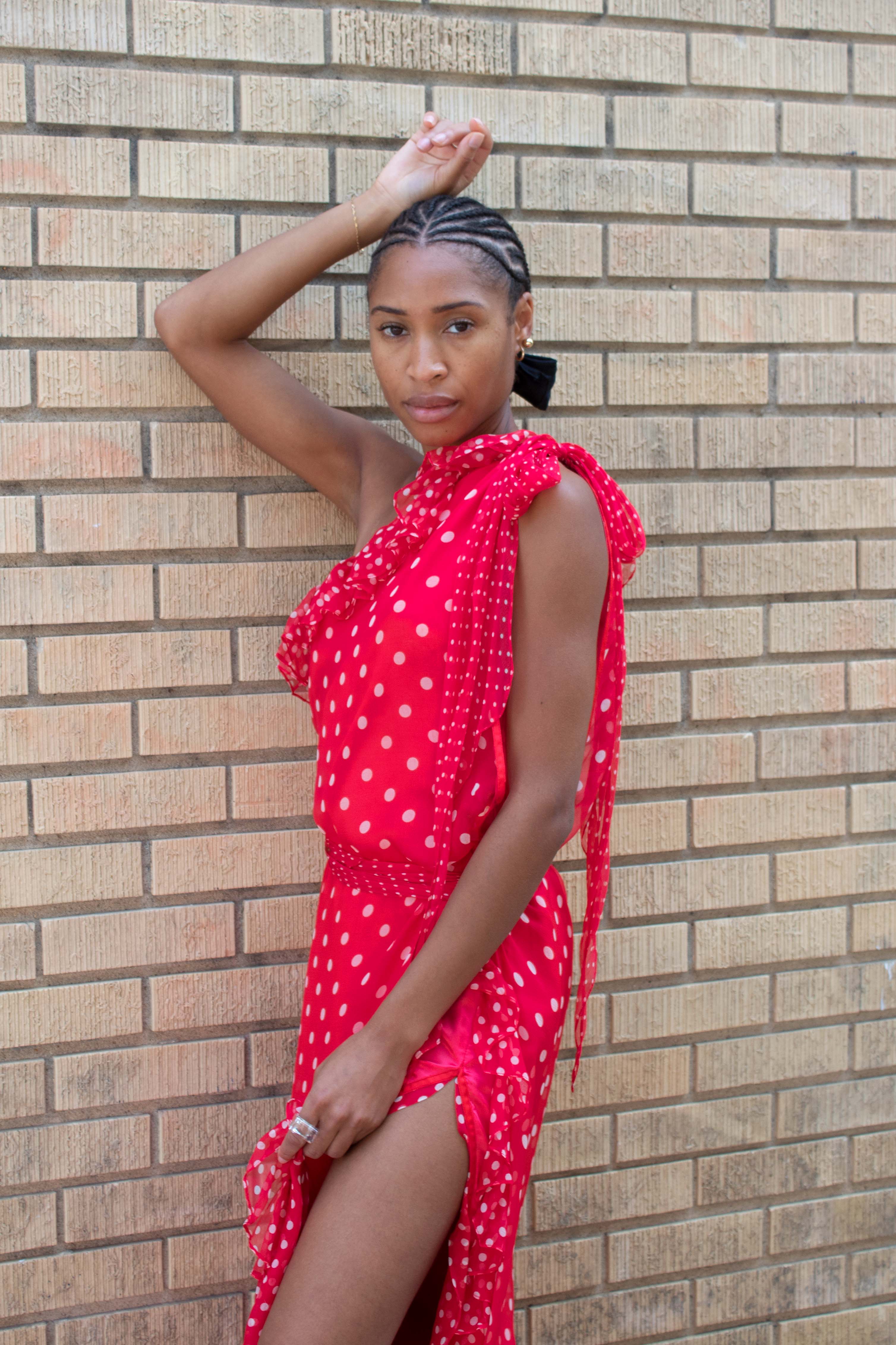 Saint Laurent Red Polka Dot Dress