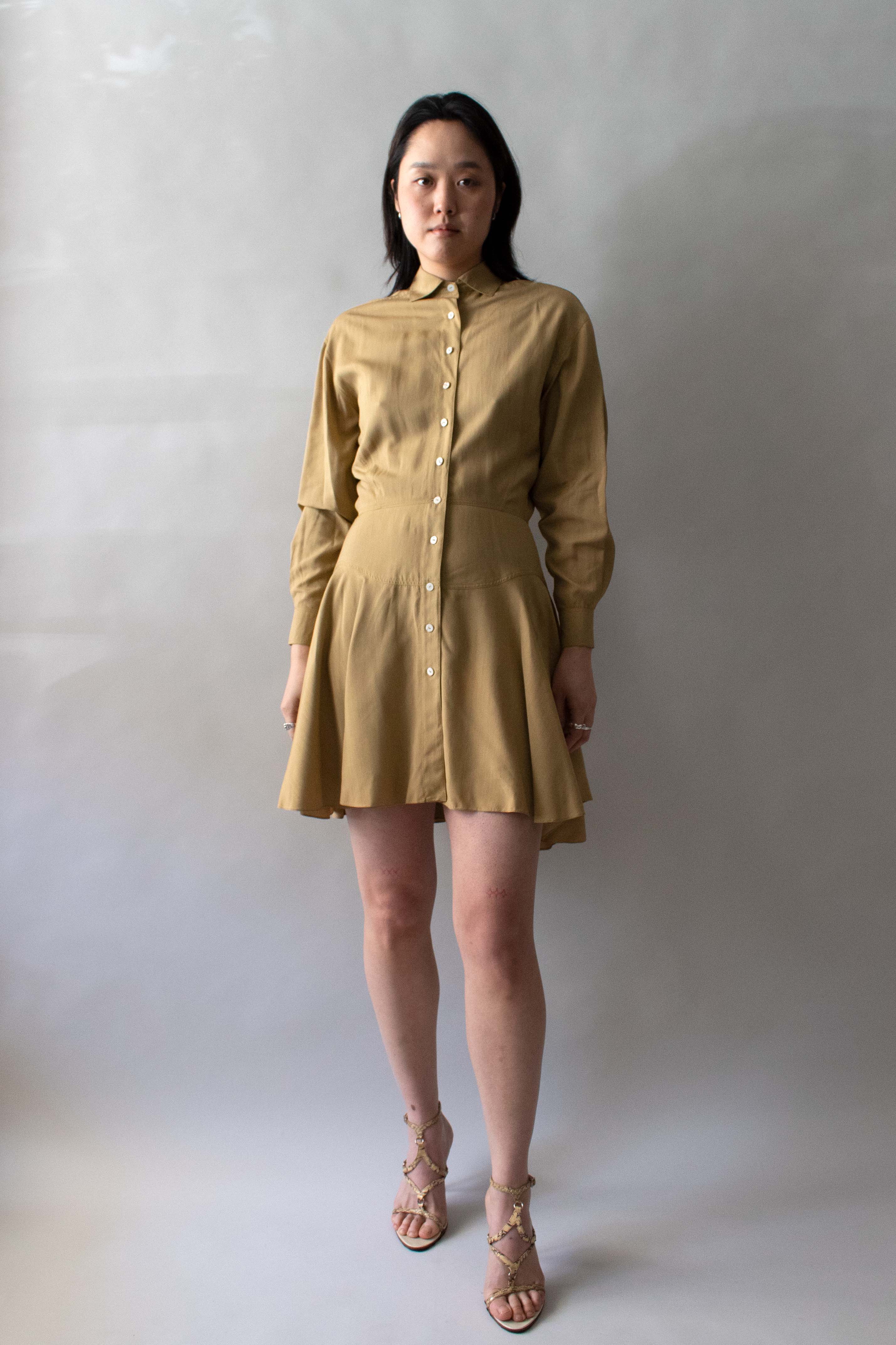 alaia shirt dress Alaia Linen Shirt Mini Dress