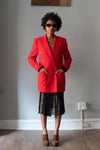 Escada Red Wool Blend Blazer