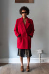 Ungaro Red Wool Double Breasted Overcoat