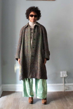 Hermes Green Multicolored Wool Trench Coat