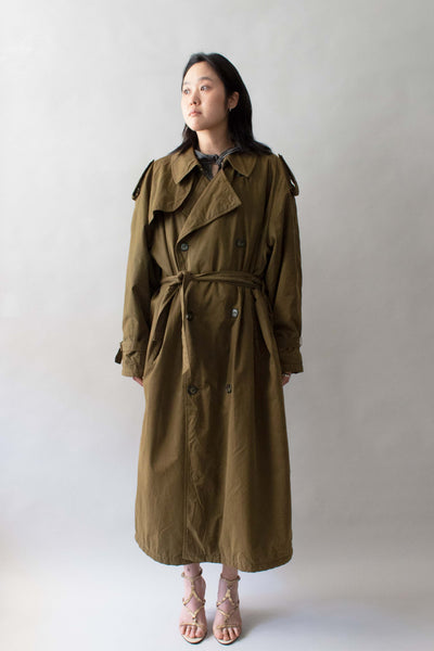 ジャケット・アウター Archive GIORGIO ARMANI Trench Coat Giorgio Armani Army Green Cotton Trench Coat – Moore Vintage
